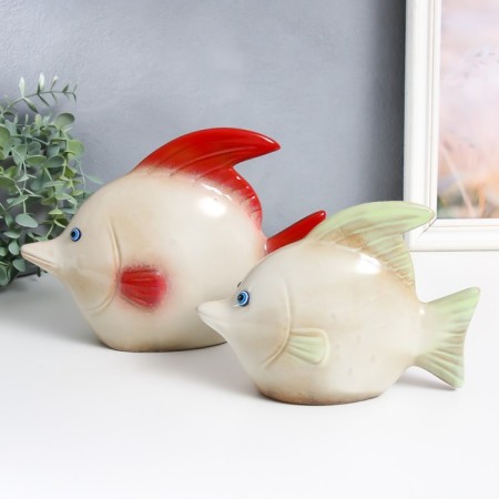 Souvenir ceramics "Two fish" set 2 pcs 5.5x19.5x14 cm 7x24x17 cm