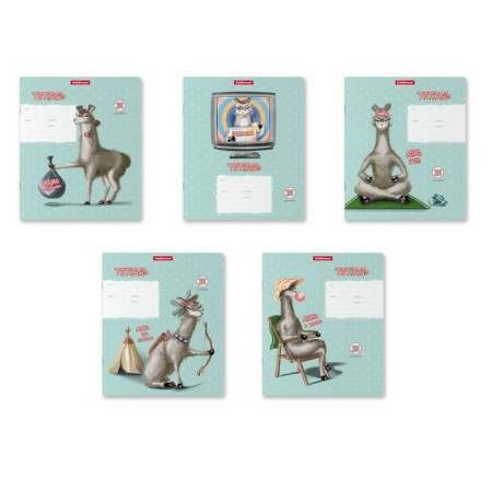 Notebook 24 sheets in the ruler, erichkrause "Lama", cover coated cardboard, OFSET block, mix