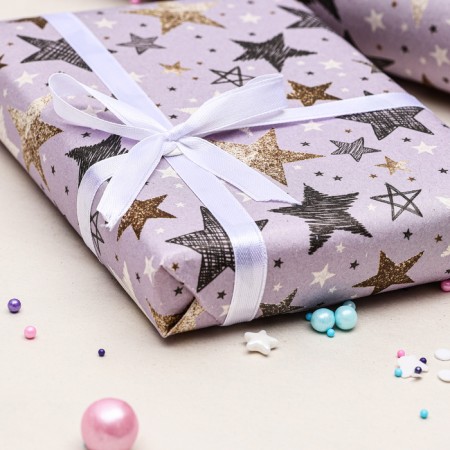 Packaging paper, craft "Stars", 70 x 100 cm, 1 sheet-5