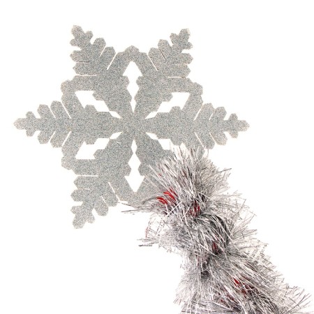 Carnival staff "Snowflake", collapsible, length 160 cm, silver tinsel, red color-2