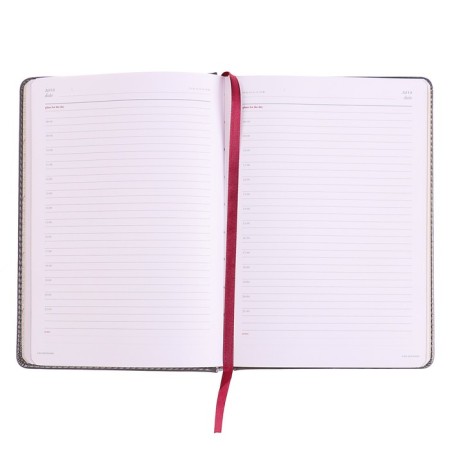 Diary of a low -up A5+, 136 sheets of Sidney Nebraska, solid cover, artificial leather, gold cut, gray-4