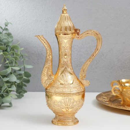 Set of wine jug, 6 glasses and tray "Istanbul. Medallion and patterns" Gold-3