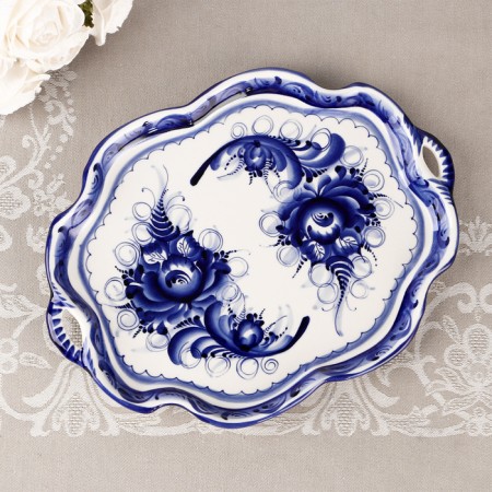 Tray "Julia", Gzhel, porcelain, 29x21 cm-4