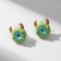 Earms with enamel "Monster" with horns, green color