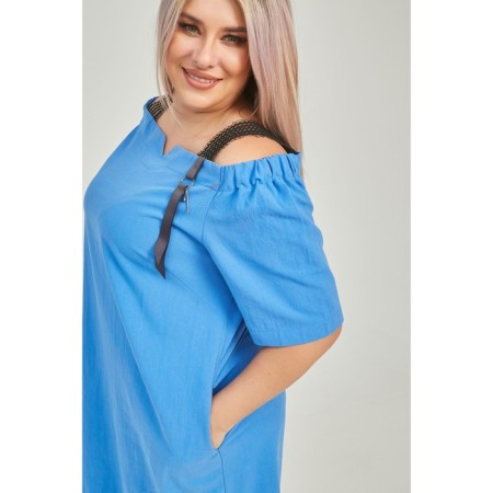 Women's dress, size 62, blue color-5