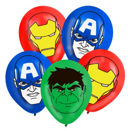 Airy ball "Super-heroes", 12 inch, latex, 5 pieces, Avengers-1