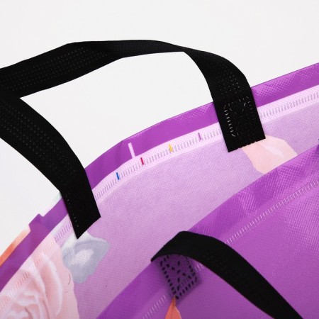 Household bag without fastening, lilac color-2