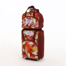 Small 37 l (s) suitcase with a Sacvoyage bag, lightning department, external pocket, extension, burgundy color