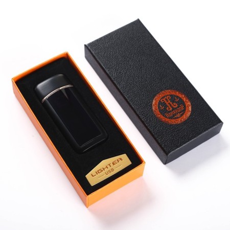 Electronic lighter "Coat of arms", USB, spiral, 3 x 7.3 cm, black-4