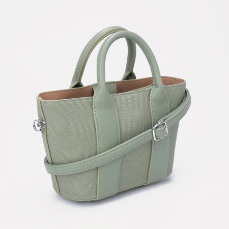 Bag Female Tout with zipper, green color-1
