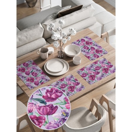 A set of napkins for setting the table "Life", rectangular, rounded edges, size 30x46 cm, 4 pcs-1