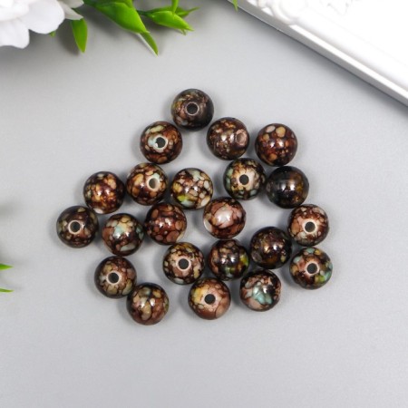 Beads for creativity plastic "Marble. Coffee" d = 1.2 cm set 20 g-1