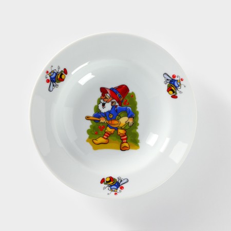 A deep porcelain “Lesovichok” plate, 230 ml, d = 20 cm, MIX drawing-4