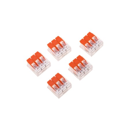 Universal compact terminal of QMS 221-413, 3-wire up to 4.0 mm² (blister 5 pcs./Union) Rexant 108-4