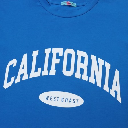 Female T-shirt, bright blue color, Oversize size (42-46)-7