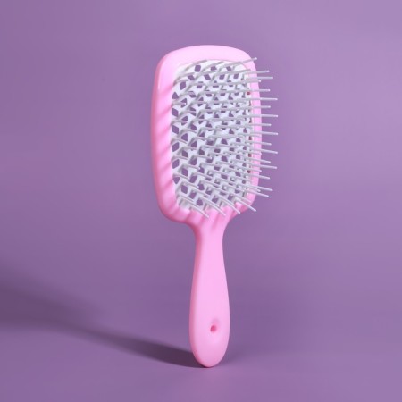 The comb is massage, wide, ventilated, 8.5 × 20.5 cm, PVC box, pink/white color-4
