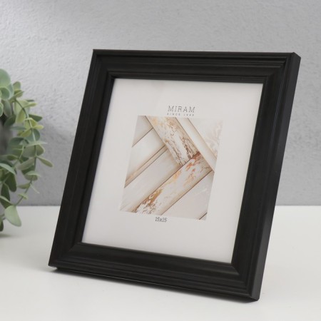Photo frame Plastic "Mira" 15x15 cm brown (plastic screen)-1