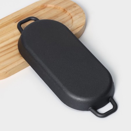 The pan on the wooden stand “Oval Grill”, with pens 26 × 10 × 2.5 cm-5
