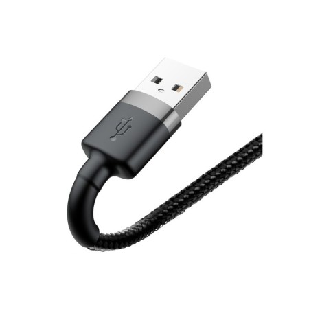 Baseus cable, Lightning - USB, 2.4 A, PVC braid, 1 m, black -gray-3