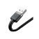 Baseus cable, Lightning - USB, 2.4 A, PVC braid, 1 m, black -gray