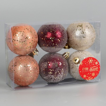 Set of balls plastic D-6 cm, 6 pcs "Madison" mix-1