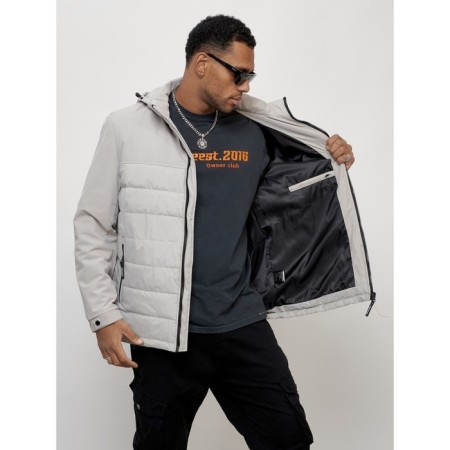 Male spring jacket, size 56, light gray color-7