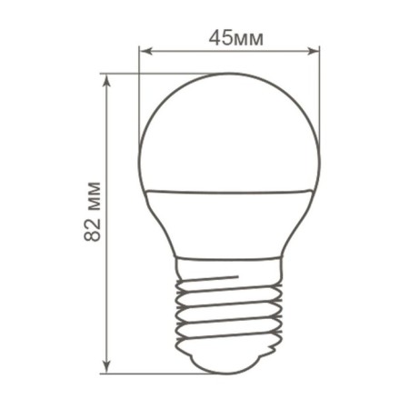 LED LED Feron LB-38, G45, E27, 5 W, 230 V, 2700 K, 410 lm, 200 °, 82 x 45 mm-2