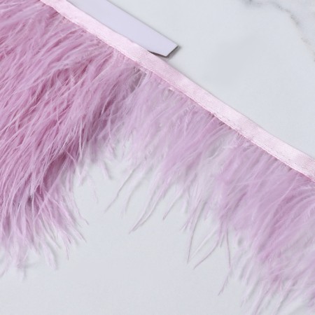 Braid with ostrich feathers, 8-10 cm, 5 ± 0.5 m, lavender color-1
