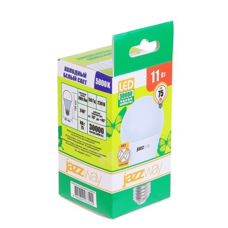 LED LED JAZZWAY, A60, E27, 11 W, 880 LM, 5000 K, PLED-ECO-1