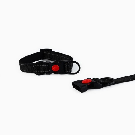 A collar with a nylon lining with a fastx 2.5 cm, bc black-3