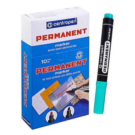 Permanent marker 5.0 mm centropen 8566, line 2.5 mm, green line
