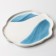 Board ceramic uneven edge "Divorces", 27 cm, white-blue color