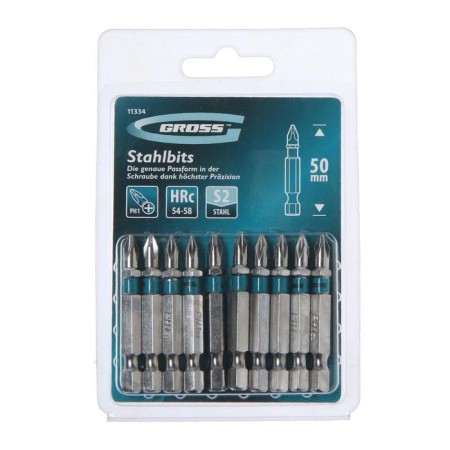 Set of bits pH1x50 GROSS, steel S2 (set 10pcs)-1