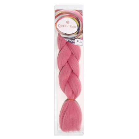 Zumba Kanecalon is monophonic, corrugated, 60 cm, 100 g, pink color (#ay15)-7