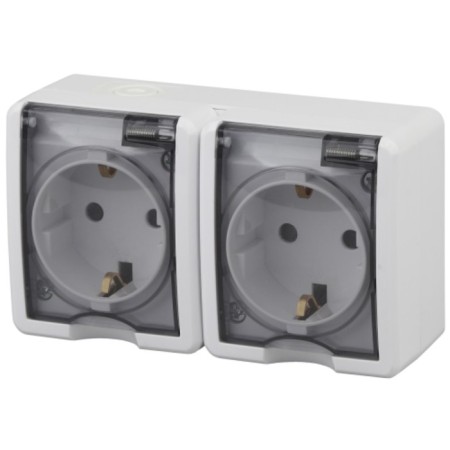 2x2p+E IP54, 16A-250V, OU, Era Expert, White