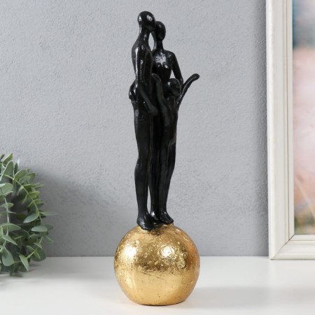 Souvenir Polystone "Abstraction. Family on the ball" gold with black 9.5x32 cm-1