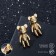 Earrings "Plush Bear", color gold