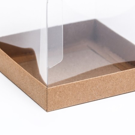 Box with PVC mini 10 x 10 x 12 cm "Kraft"-2
