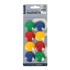 Magnets for boards 40 mm, 8 pieces, Globus colored, in a cardboard blister