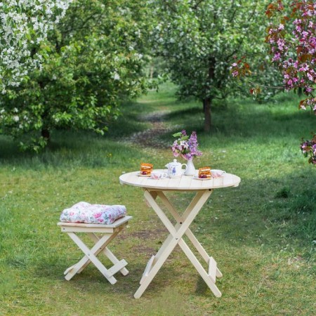 Folding table, 80 × 80 × 75cm, linden, round-4