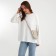 Bag Women's Cross-Bodi with a zipper, beige color
