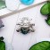 Brooch "God's Laying" mini, turquoise color in silver
