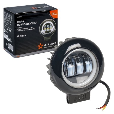 Farah LED round Airline Pro, Clear Light Border, 30W, 115x145x65, 12/24V