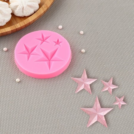 Mold Dolyana "Star", silicone, d = 8 cm, color mix-2