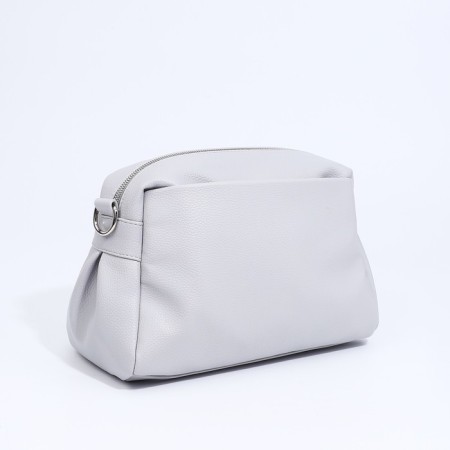 Richet Cross-Body bag, external pocket, 2 long belts, gray color.-1