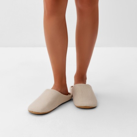 Women's slippers, eco size 36-37, color beige strip-3