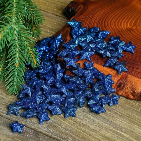 Figure for crafts and decor "Star", set of 80 pcs., Size 1 pc. 1.5 × 1.5 × 1 cm, the color is blue