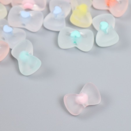 Plastic beads "Bow with a colored middle" matte mix 1.6x1x0.8 cm-2