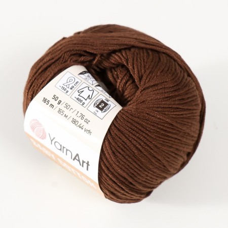 Yarn "Baby Cotton" 50% acrylic 50% cotton 165m/50g (408 chocolate)-1