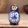 Doll "gzhel", blue dress, 5 puppet, 9.5-11 cm